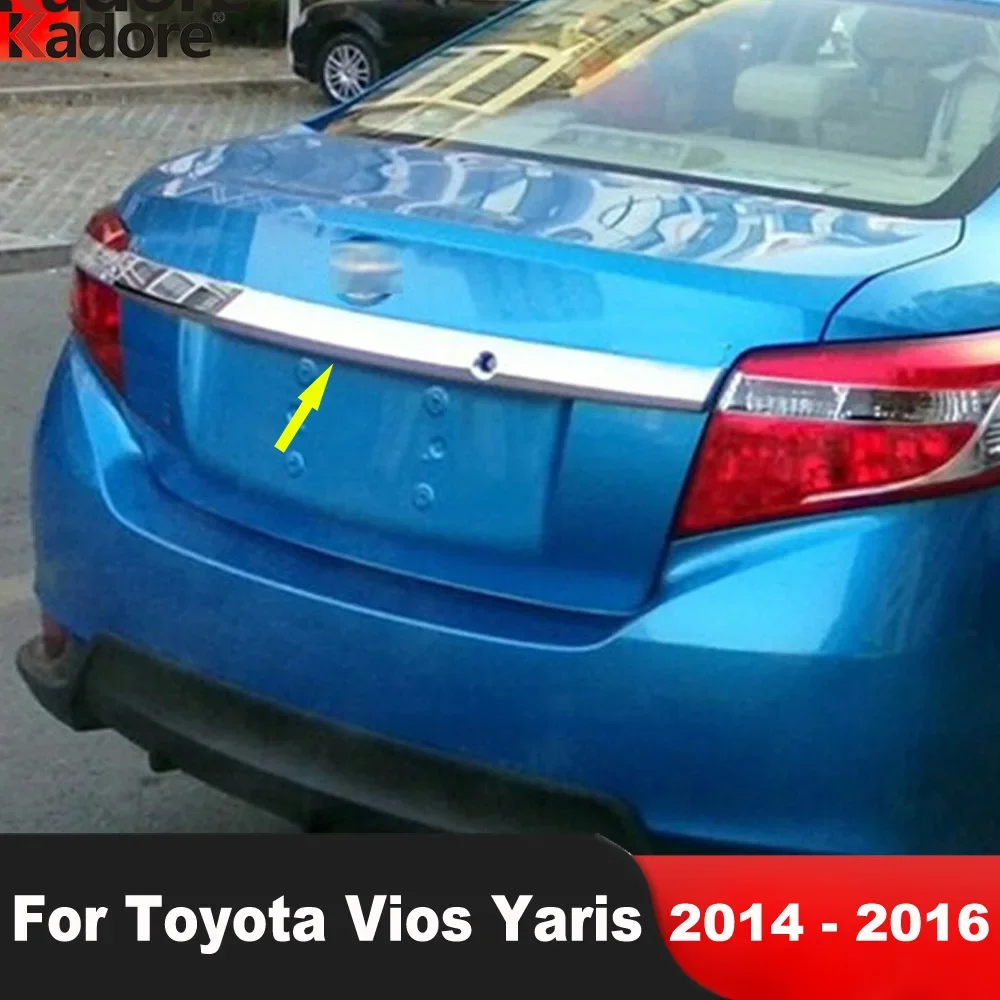 

Rear Trunk Lid Cover Trim For Toyota Yaris Vios 2014 2015 2016 Chrome Car Tailgate Tail Door Molding Garnish Strip Accessories