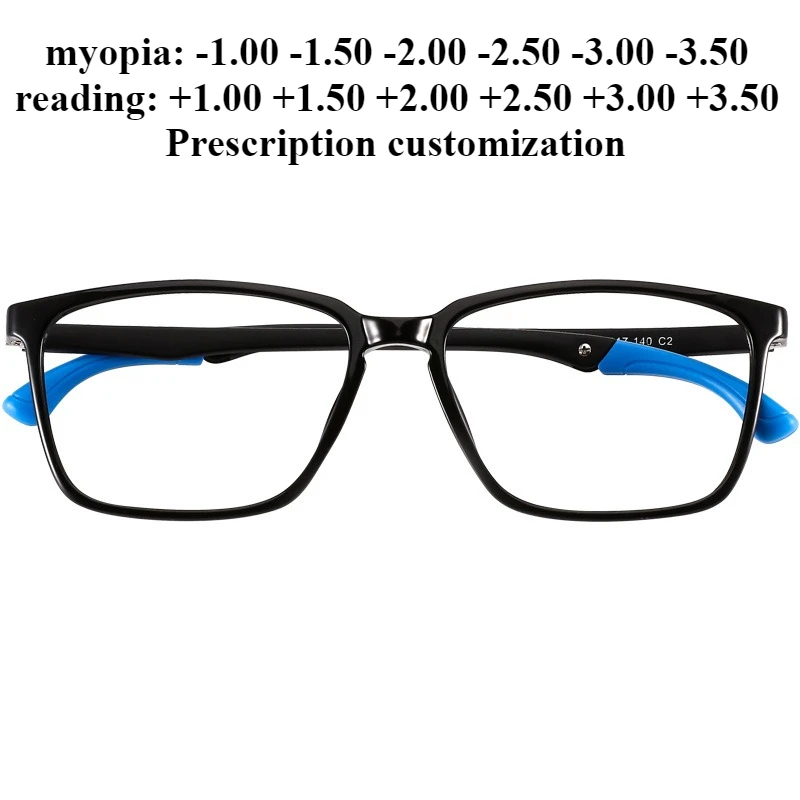 

54 мм модные спортивные новые очки в оправе полнокадровые прямоугольные очки для близорукости с защитой от синего света очки для чтения