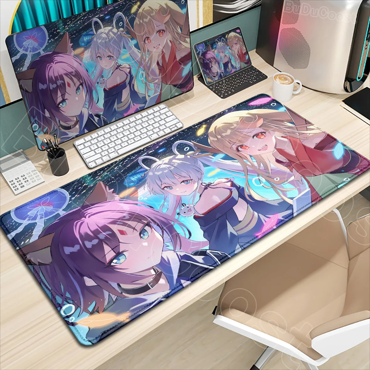 HD Printed Anime Mouse Pad Cute Cosmic Princess Kaguya Iroha Sakayori Yachiyo Runami Non-Slip Keyboard Mat for Geeks And Gamers