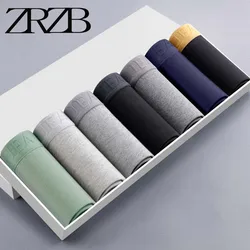 Calzoncillos bóxer de algodón puro para hombre, ropa interior transpirable, pantalones cortos, cómodos, piezas, 4/7