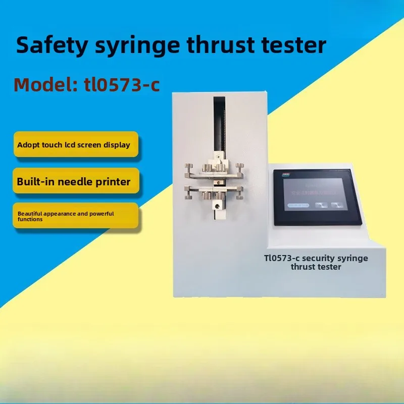 Safety syringe thrust tester, syringe thrust tester