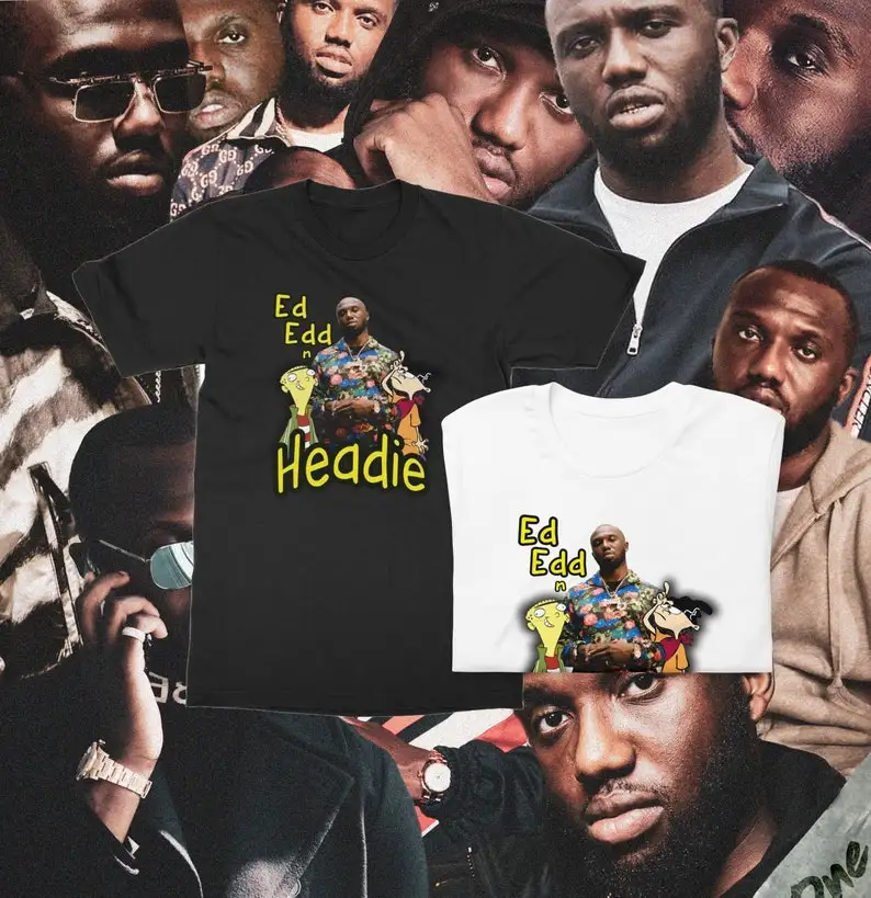 ROCK BAND. Headie One Ed Edd n Eddy Mashup T-Shirt for Cartoon and Rap Lovers