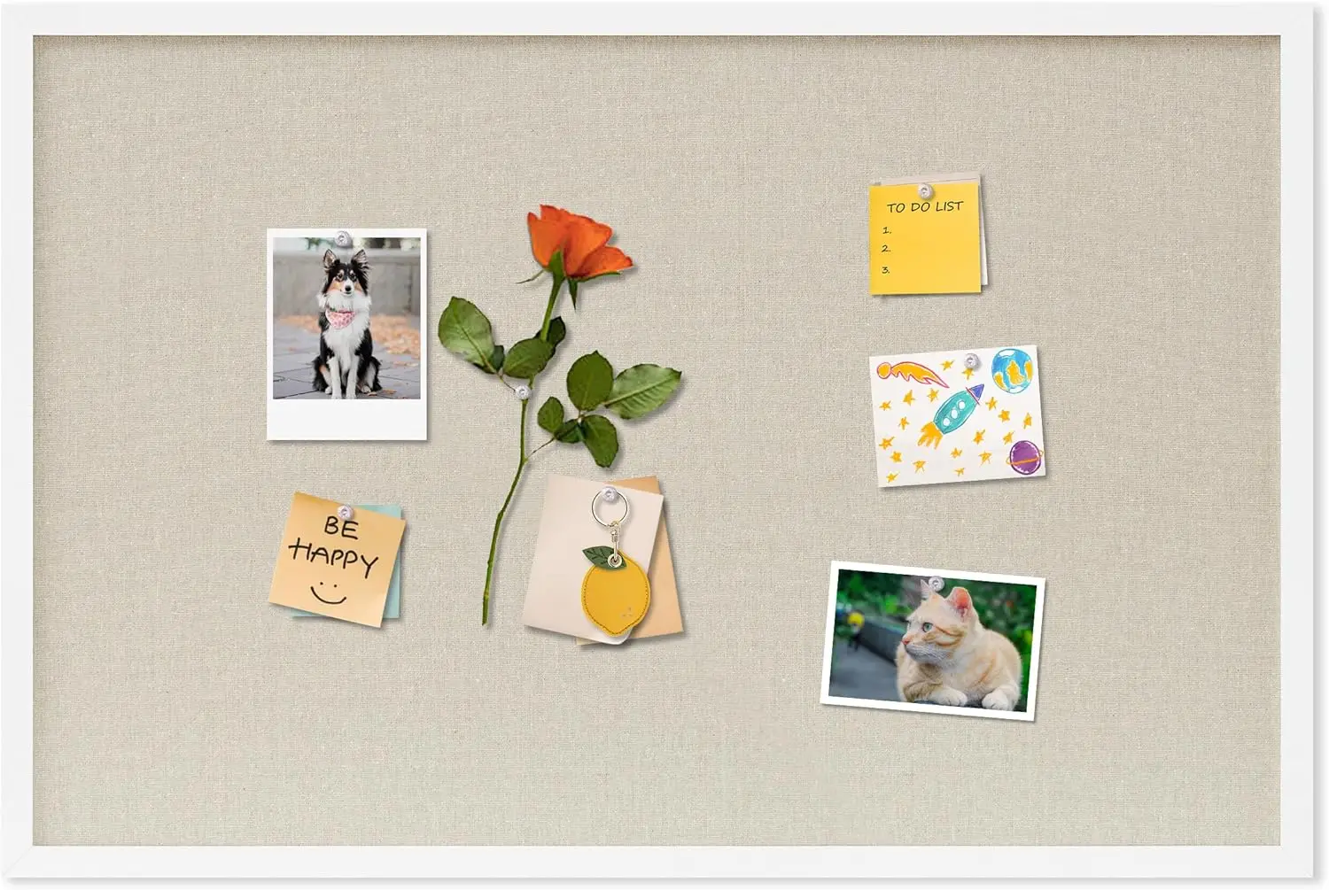 

30x20 Inch Linen Cork Board for Office Home, Hanging Bulletin Board with Thumbtacks