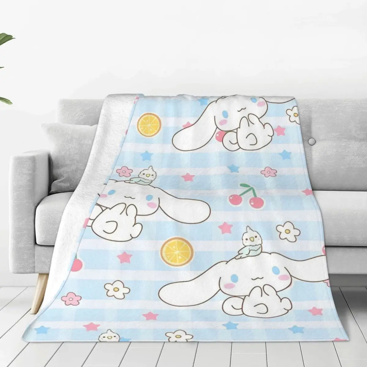 Sanrio Cinnamoroll Cartoon With Friends Blanket Quality Super Warm Throw Blanket Winter Picnic Bedroom Comfortable Bedspread