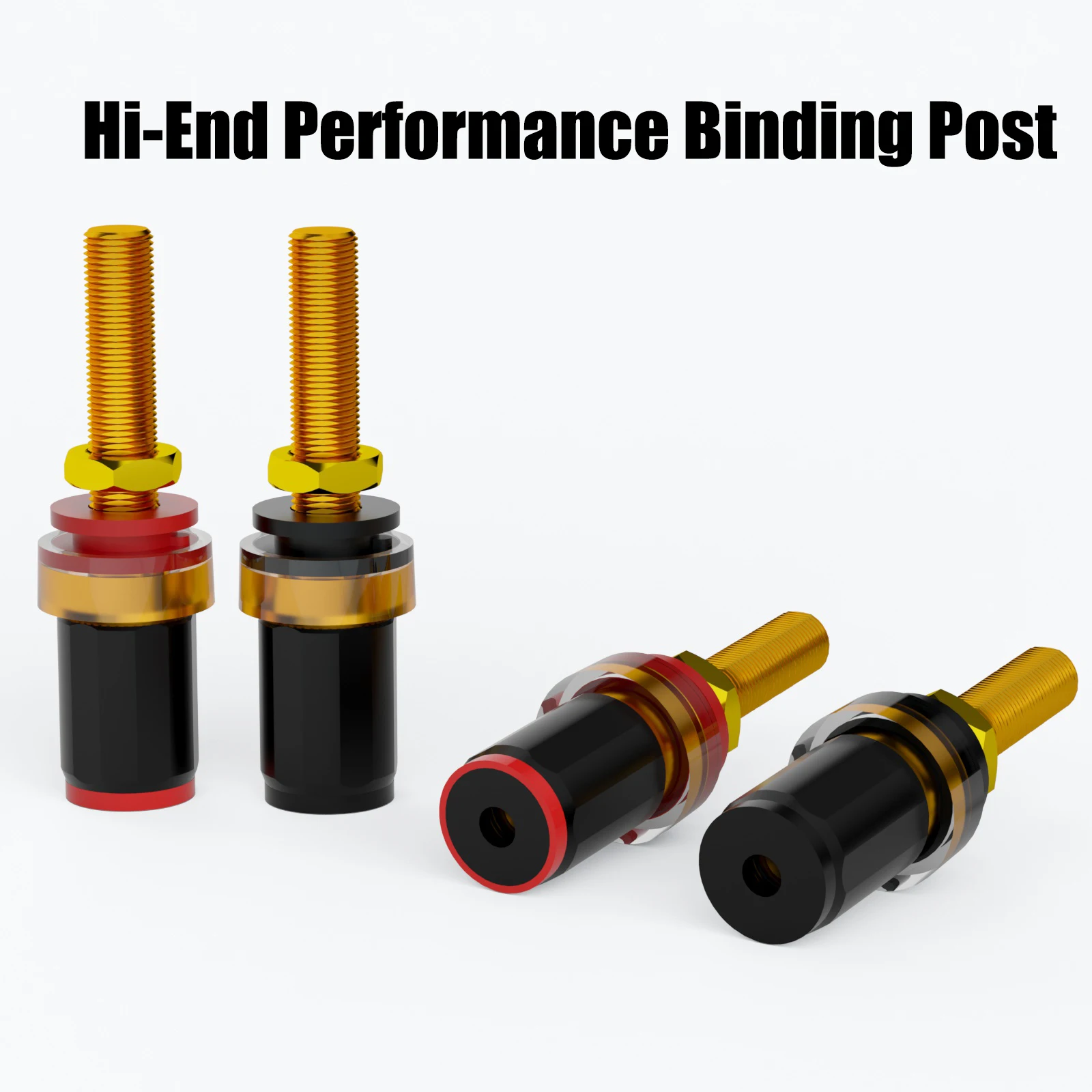 

Speaker Terminal Binding Post 60mm Banana Plug Jack Panel Mount Connector Brass Socket 24K Gold Plated for Loudspeakers