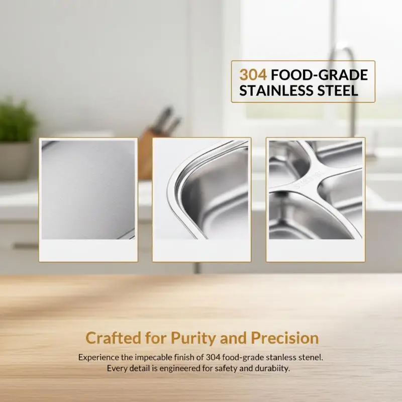 3 Grids Stainless Steel Divided Plate Non Toxic Reusable 304 Square Food Tray for Picnic Camping Meal Prep Serving