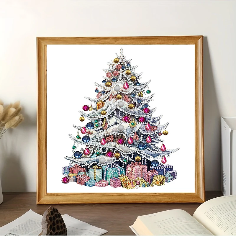 5D Christmas Tree Pattern DIY 'Diamond Painting Set, Partially Inlaid with Irregular Diamonds, Home Decoration Artwork. New Diam
