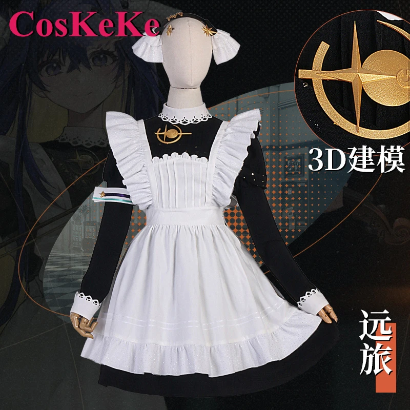 CosKeKe Voyager Cosplay Anime Game Reverse:1999 Costume Sweet Daily Maid Dress Uniform Halloween Party Role Play Clothing XS-XL