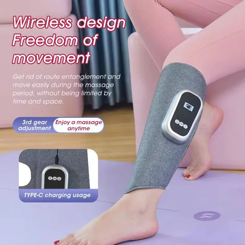 

Electric Leg Massager Wireless Air Compression Heating Massage Machine for Pain Relief Relax Leg Muscles Health Care