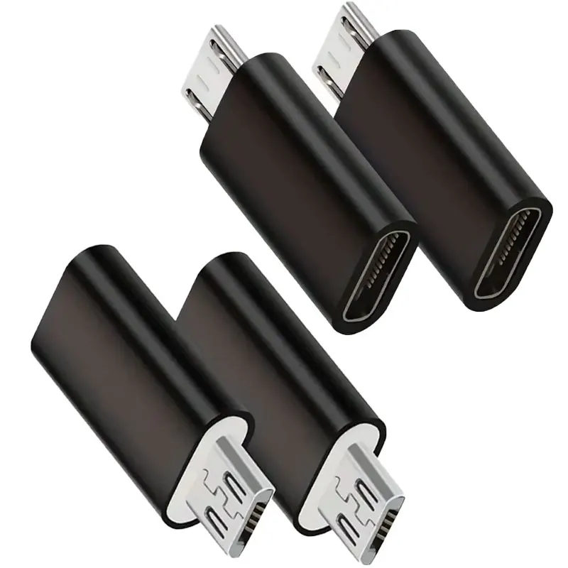 4pcs USB C To Micro USB Adapter Type-C Female Converters, Charging And Data Sync for Galaxy S7 And More Micro Port Devices