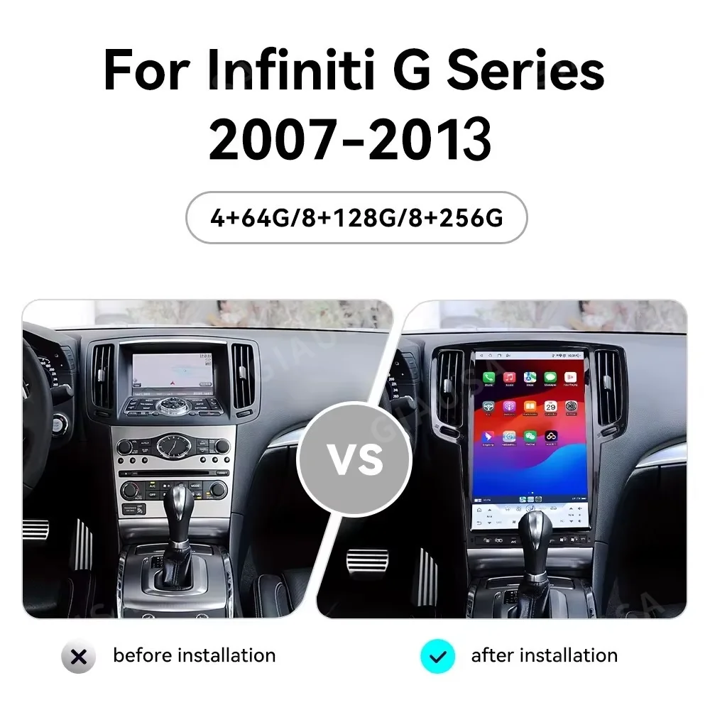 

14.5 Inches Carplay Android 13 For Infiniti G37 G35 G25 G37S 2013-2017 Car Radio GPS Navigation Multimedia Touch Screen Player