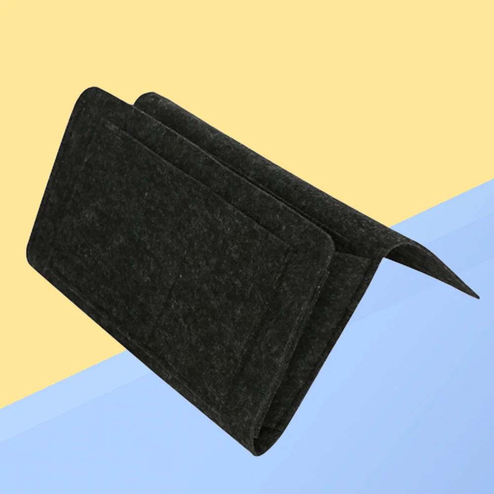 

Bedside Hanging Storage Fabric Pocket Organizer Black Bag for Phone Glasses Magazine Sofa Bedroom Bedside Storage