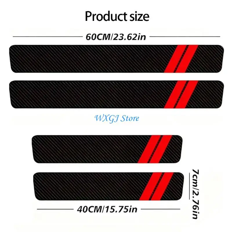 37JE Car Door Guards Carbon Fiber Look Door Sill Protectors For Cars And SUVs 6