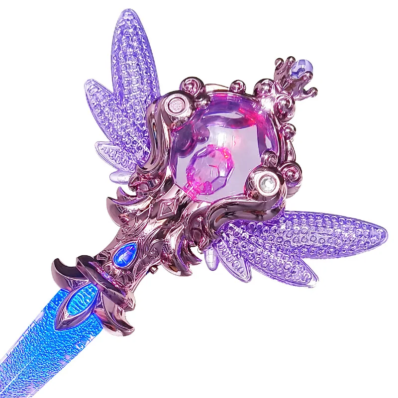 

Girls Princess Crystal Magic Wand Kids Toys Beautiful Wings With Music Lights Magic Wand Little Girls Light-emitting Toys