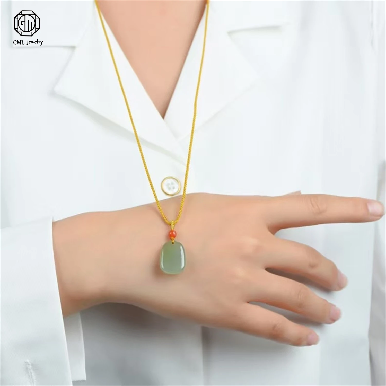 Natural Hetian Jade Guanyin Buddha Pendant Handmade Braided Cord Fine Carving Unisex Men Women Buddha Necklace Jewelry Gift