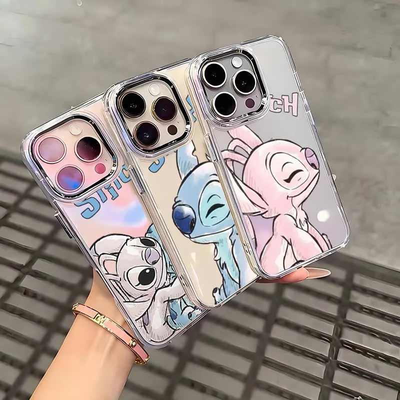 Disney Stitch Transparent Phone Case For Apple iPhone 17 AIR 16E 15 14 13 12 11 Pro Max Plus Cover Funda Silicone Soft Capa