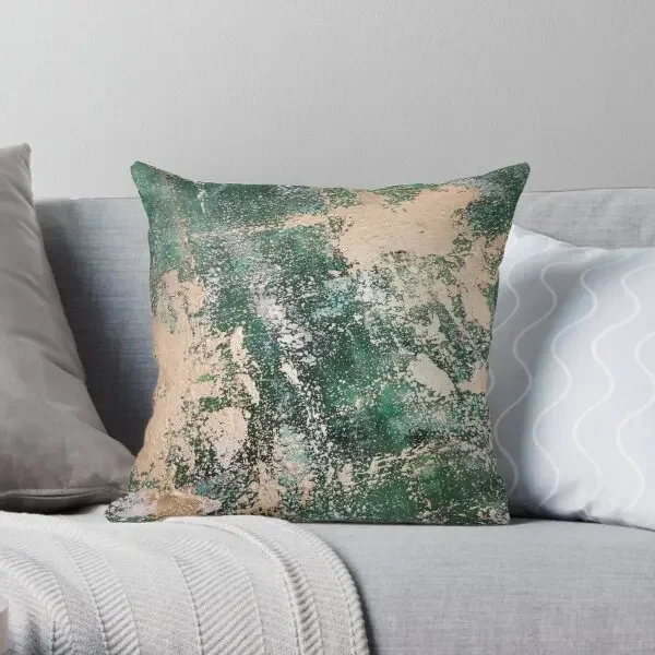 Green And Gold  Printing Throw Pillow Cover Fashion Decorative Office Wedding Cushion Bedroom Waist Pillows not include One Side