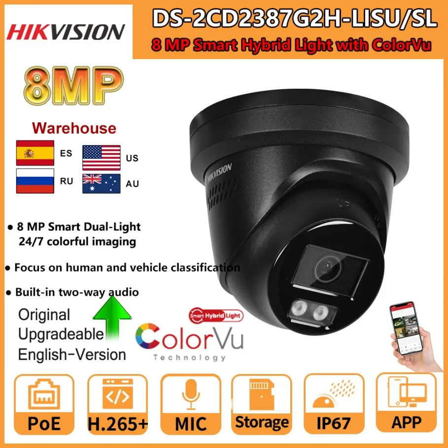 camera ip inteligente hikvision audio de vias integrado torre colorvu de luz hibrida ds2cd2387g2h lisu sl ds 2cd2347g2h lisu sl 8mp 01