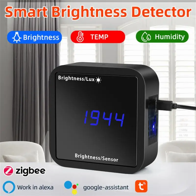 Xiaomi WIFI ZigBee Brightness Sensor With Temperature And Humidity Detection Smart Home Linkage Light Detector Luminance Sensor