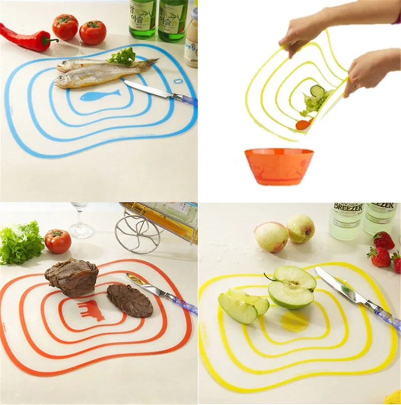 Kitchen Non-slip Chopping Blocks Tool Flexible Transparent Cutting Board Kitchen PP Cutting Boards Classification Chopping Board