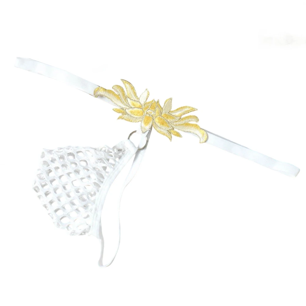 

Men Low Waist Flower Embroidery G-String Transparent Briefs Mens Lingеrie Fishnet Gay Sissy Bulge Pouch Thongs Men's Underpants