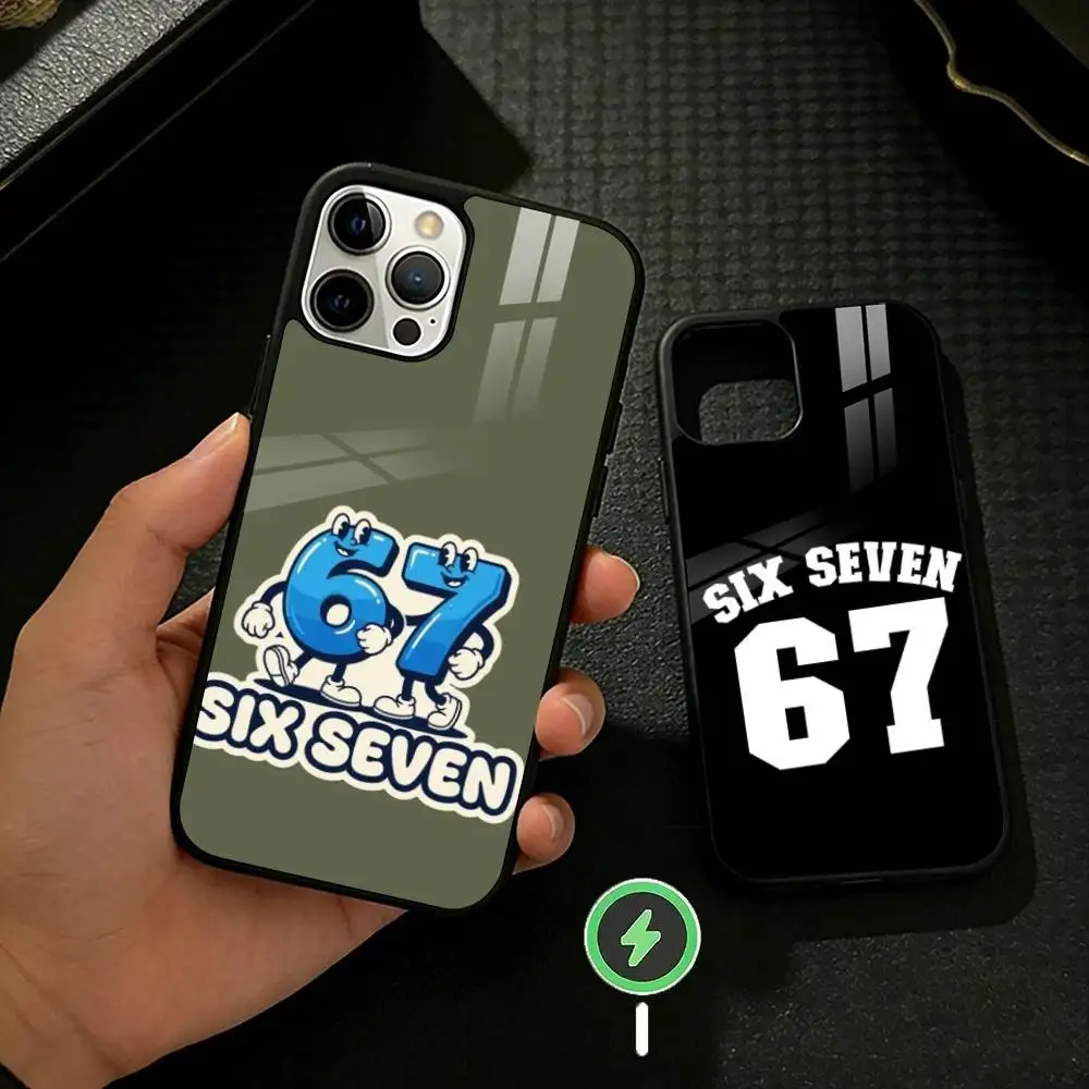 

Six Seven 67 Phone Case For iPhone 17/16/15/14/13/12/Plus/Pro/Max for Magnetic Wireless Charging