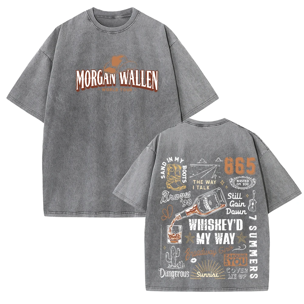 Wallen Tour 2024 Country Western Washed Tshirts Unisex