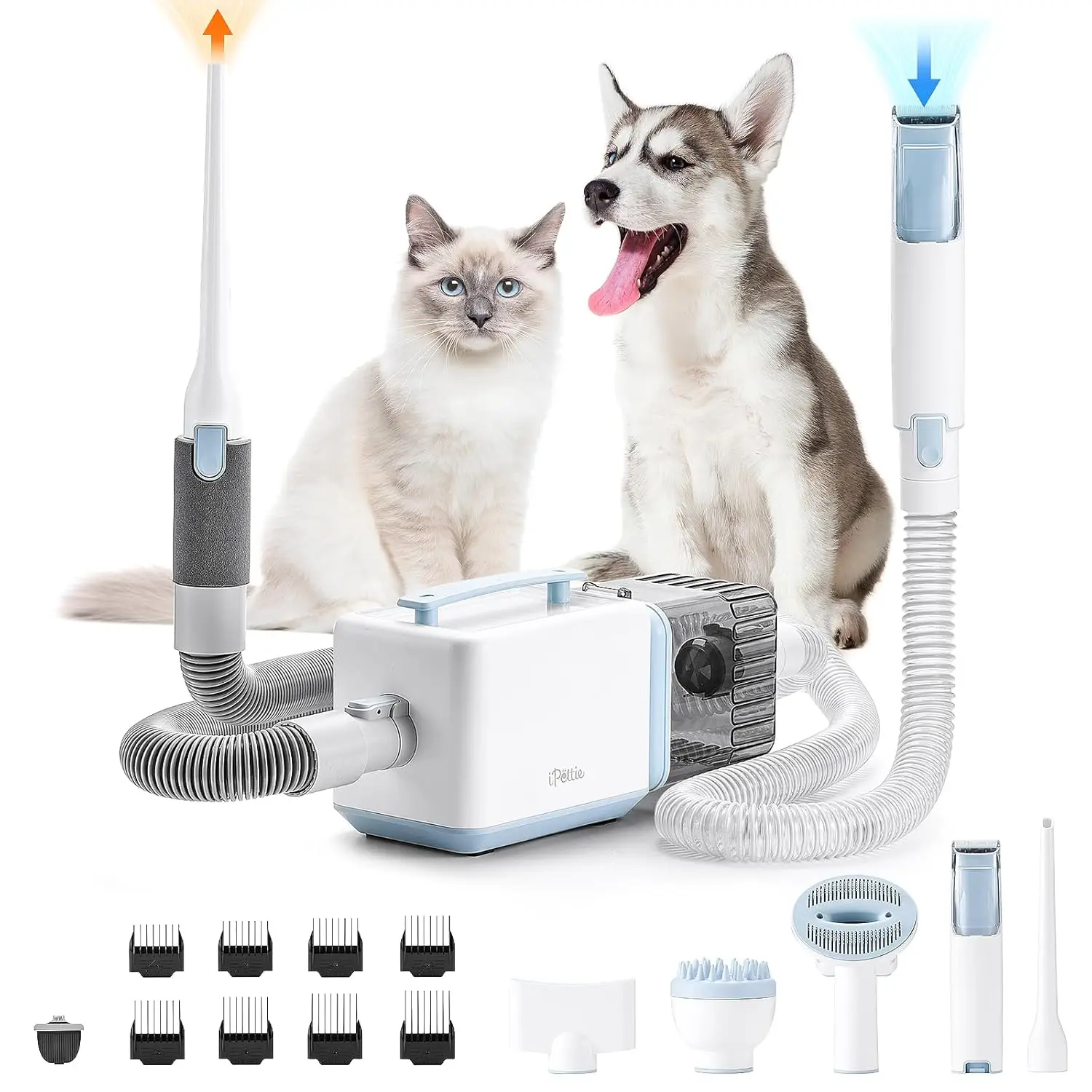 

Professional Pet Grooming Kit: Vacuum Brush & Trimmer with Adjustable Temperature and High Suction for Dogs