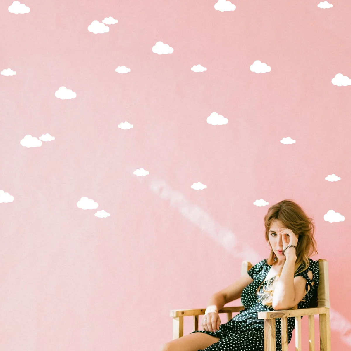 

96Pcs Kids Wall Sticker White PVC Self-Adhesive Cloud Decals for Bedroom Home Kindergarten Room Decor