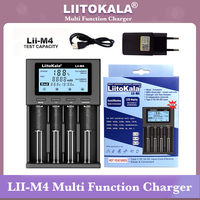 Hot NEW LiitoKala Lii-M4 18650 Charger LCD Display Universal Smart Charger Test capacity for 26650 18650 21700 AA AAA etc 4slot