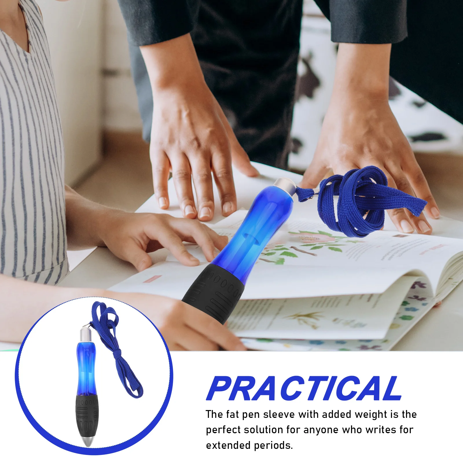 2 Pcs Weighted Pen Sleeve Ergonomic Comfort Grip Ballpoint Writing Tube Protective Cover Non For Extended Sessions