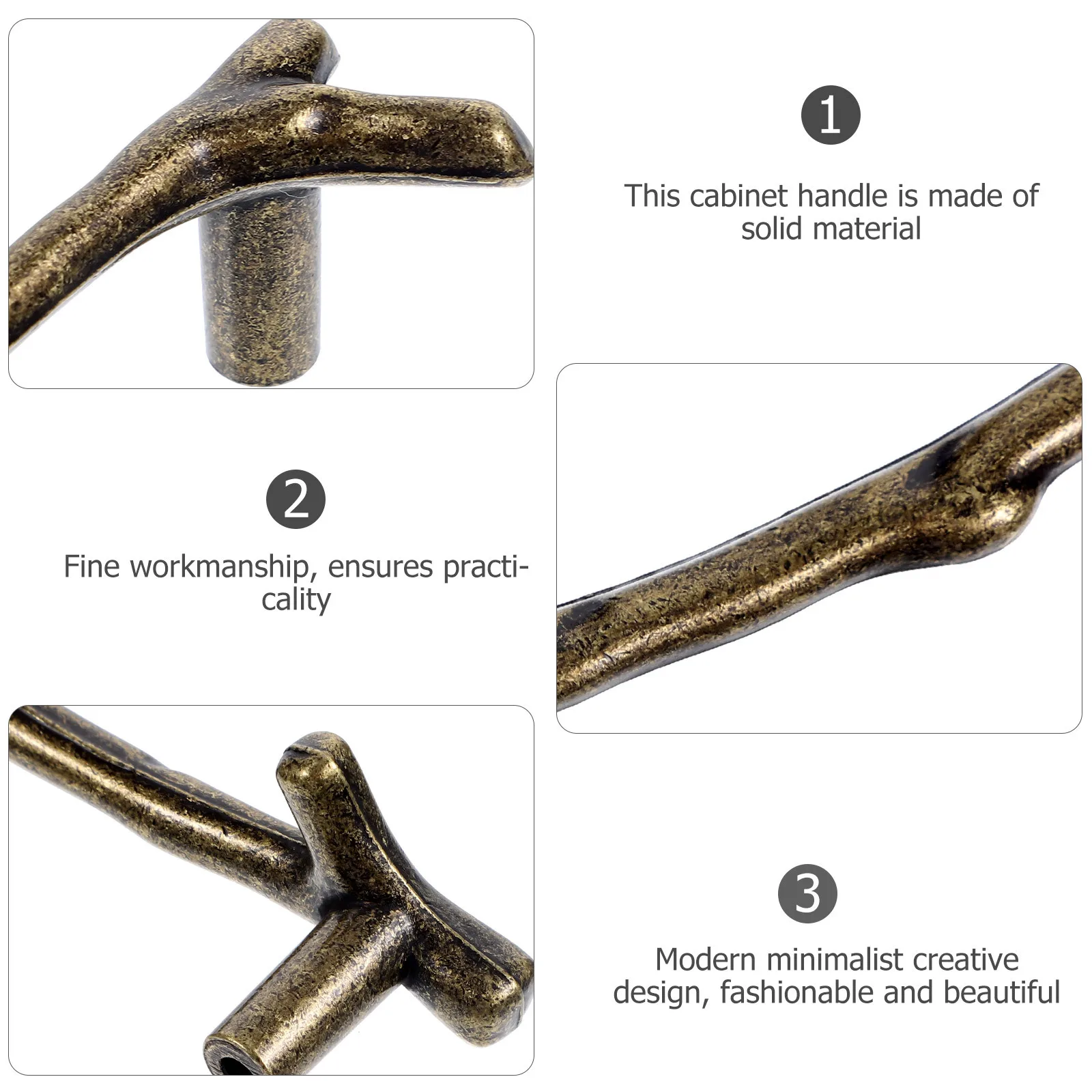 

2Pcs Branch Shape Cabinet Handle Zinc Alloy Drawer Pulls Retro Style Dresser Door Knobs for Furniture Drawer Pulls