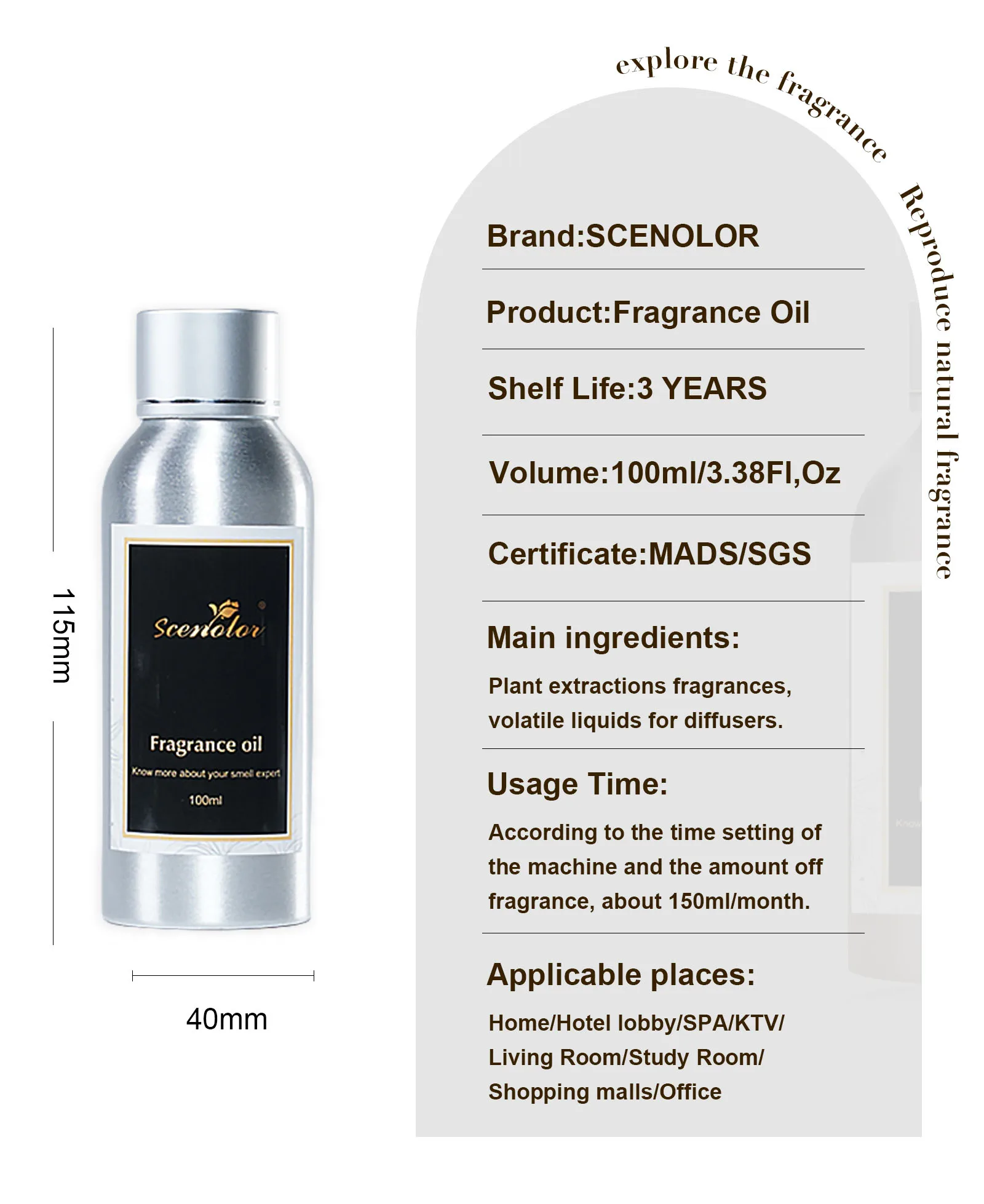 Szenolor 100ml Macau Galaxy Hotel Duft ätherische Öle Oase für Diffusor Home Office Raum Aroma therapie Auto Lufter frischer