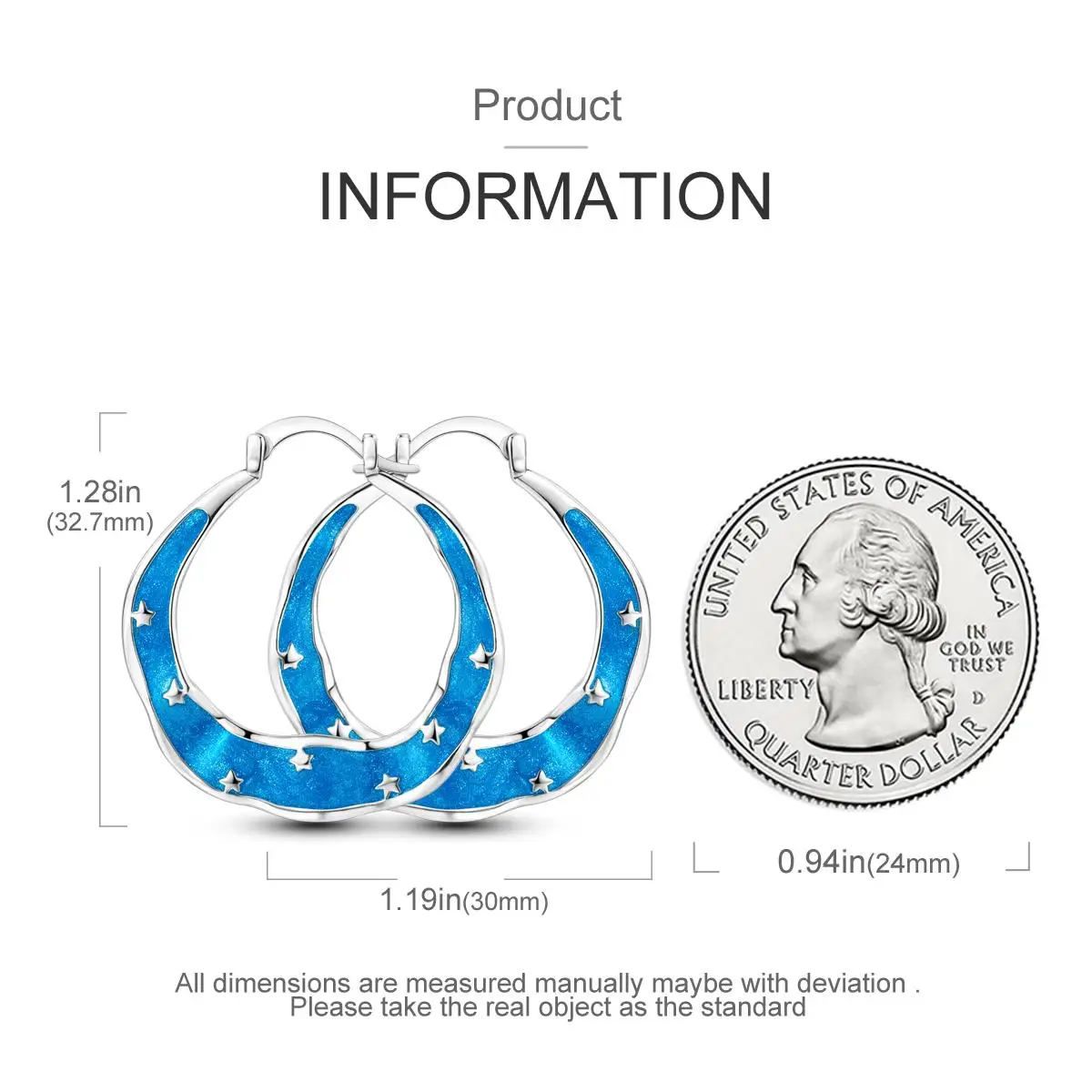 925 Sterling Silver Geometric Minimalist Blue Series Jewelry Fashion Zircon Circle Hoop Earring For Women S925 Gift Accessories