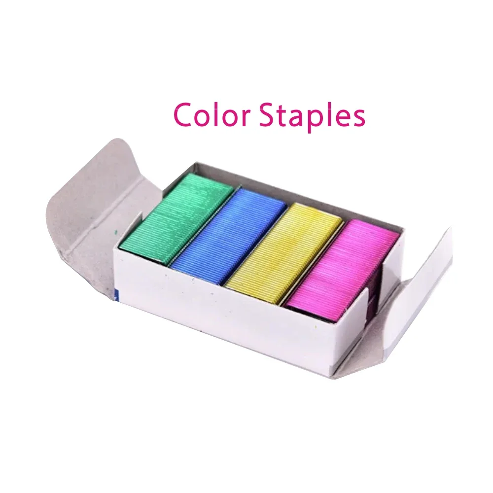 Imagem -02 - Grampeadores Multi Color Adequado para Estudantes de Escola de Escritório Mini Grampeador Papelaria Material de Encadernação 24 12 Calibre 800 Pcs por Caixa