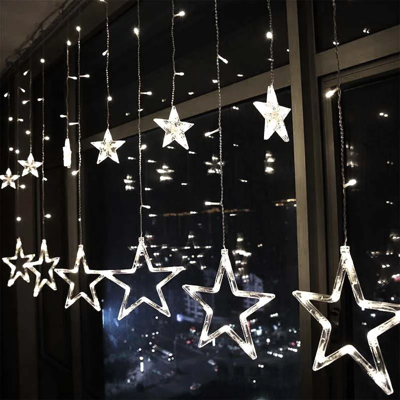 Christmas Led Fairy Light String 3M Window Curtain Garland RGB Remote Control For New Year Bedroom Decoration Outdoor Plug