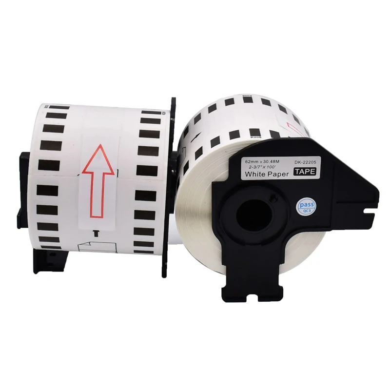 5/10 Roll DK-2205 22205 Label Thermal Paper 62mm x 30.48m Continuous Length for Brother QL-500/500A/550/560/700/570VM/800N/600TD