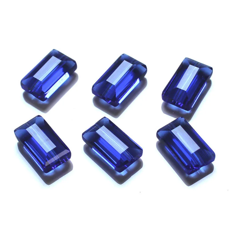 AAA 8x14mm 50pcs Rectangle Crystal Glass Beads Findings Faceted Necklace Needlework Jewelry Earring Bracelet Sewing Accessories