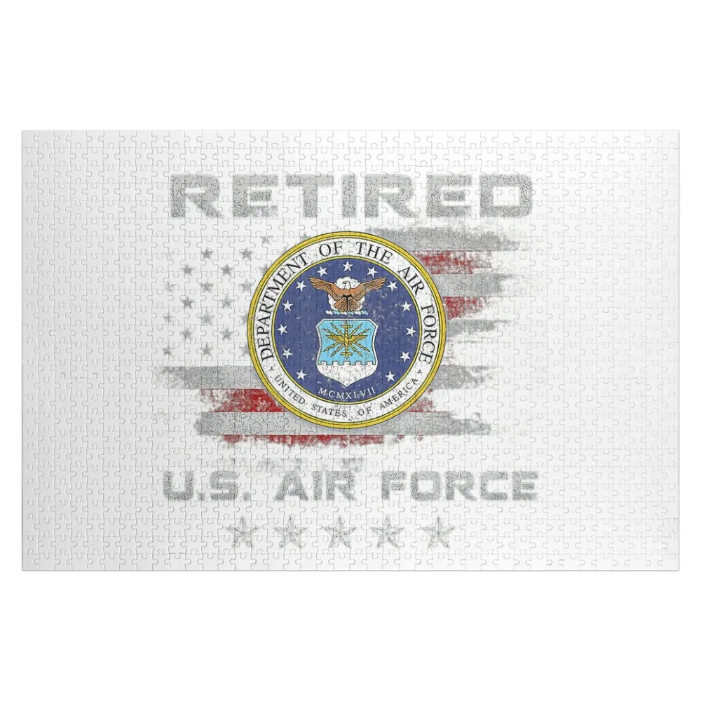 

US Air Force Logo Star Vintage Military Airforce Men Women Jigsaw Puzzle Custom Wood Personalized Name Puzzle