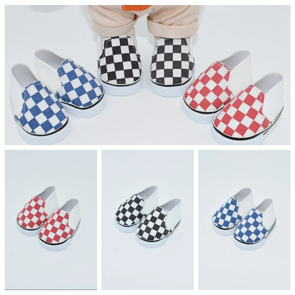 

5.5cm Grid Canvas Shoes For Doll Sneakers Shoes For 1/6 BJD And DIY Russia Blyth EXO Dolls Accessories Girl's Best Gift