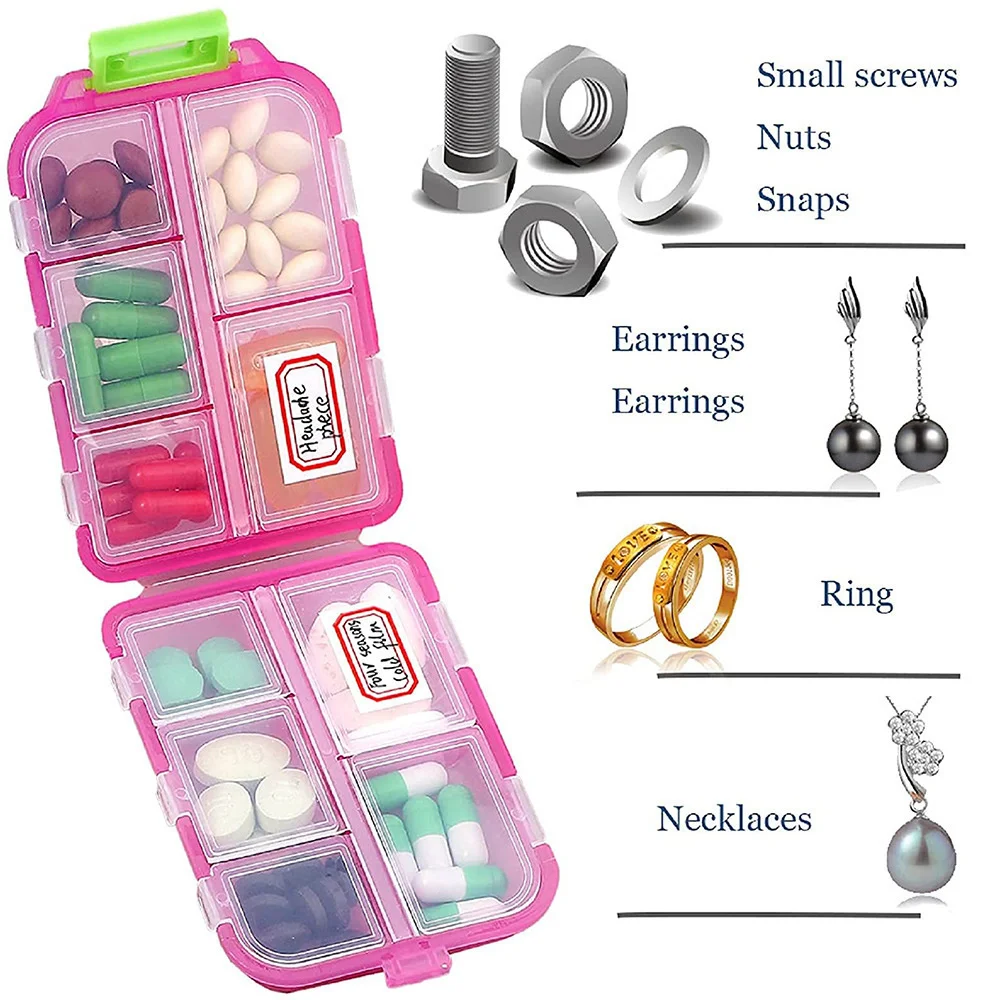 1PC With Tags Pill Case Portable Small Weekly Travel Pill Organizer Portable Pocket Pill Box For Vitamin Container Medicine Box