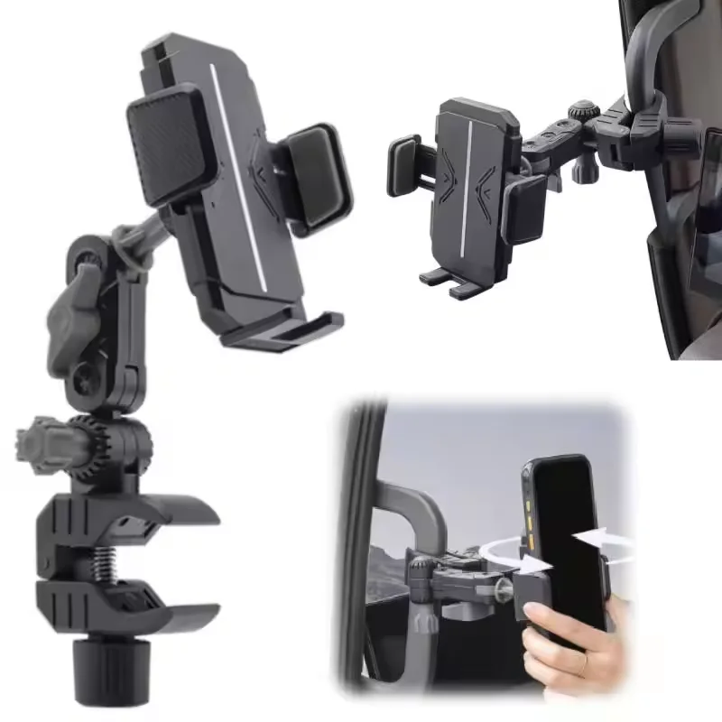 Universelle Säulengriff-Telefonhalterung Verstellbare Auto-LKW-Telefonhalterung für Pickup Traktor Lader Hochbelastbare Stützhalterung