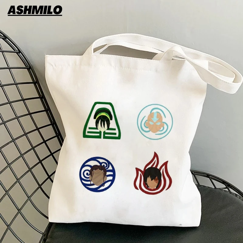 Tote Bag Avatar The Last Airbender Appa YIP YIP Cartoon Canvas Shoulder Eco Riutilizzabile Shopping Bag Vintage Ulzzang Bags