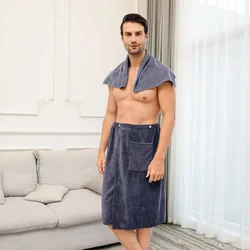 Men can wear soft micro-fiber bath towel with pocket bathrobe shower bag sauna room swimming holiday spa beach towel
