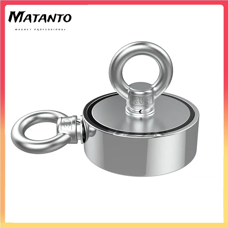 

Fishing Magnet Double Side Strong Neodymium Search Magnets Salvage Magnetic Sea Fishing Holder Pulling Mounting Pot with Ring