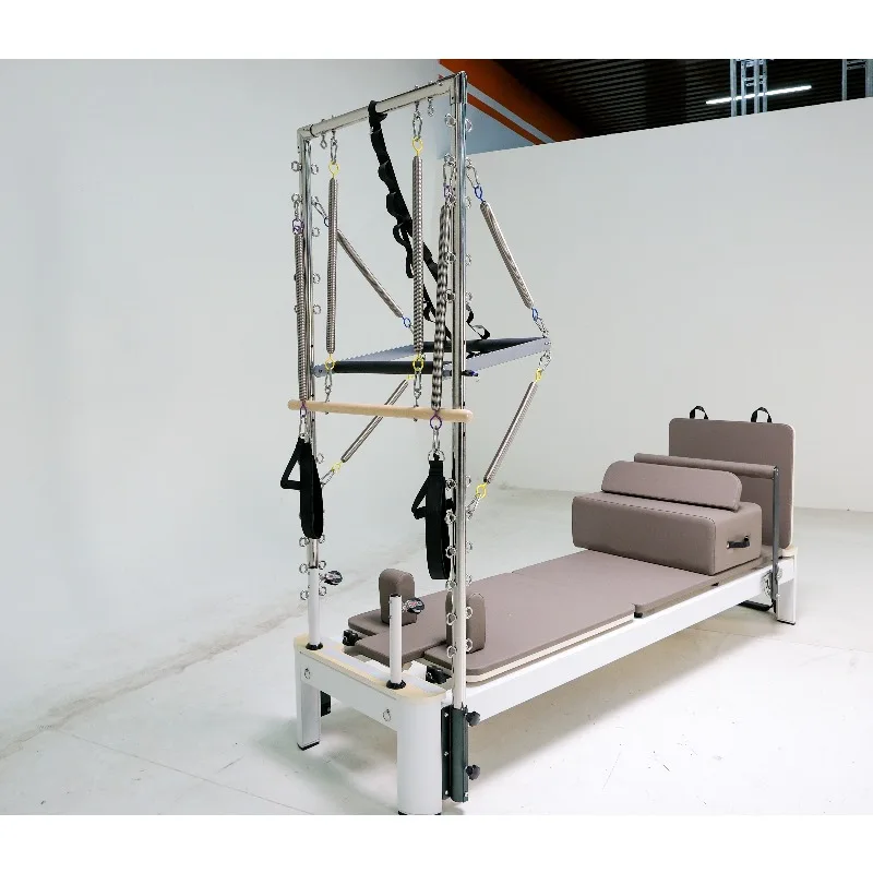 YTYIN Aluminum Alloy Pilates Reformer Machine Pilates Training Equipment For Professional Studio And Gym Workout With Half Tower