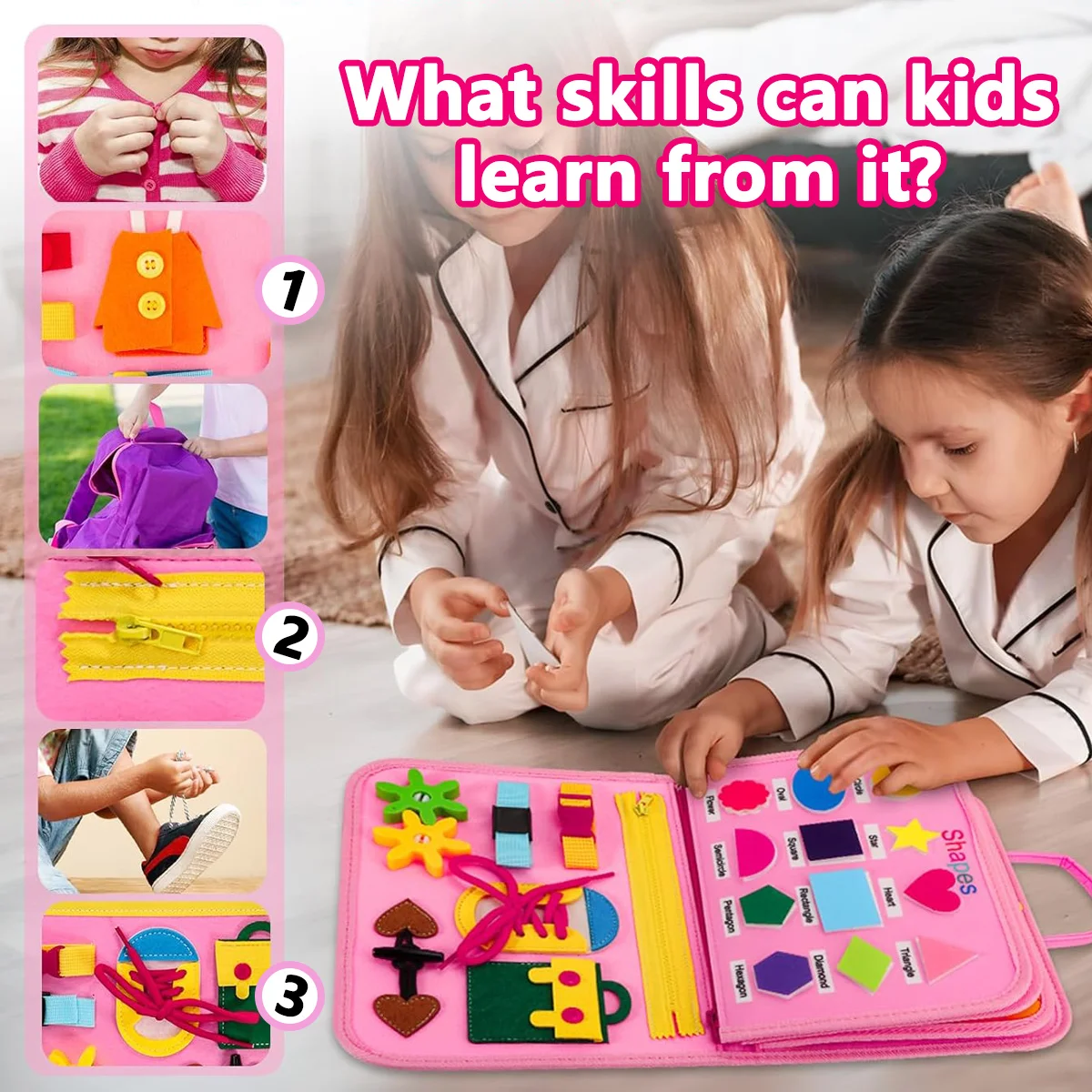 Druk bord, verjaardagscadeau voor jongens meisjes, druk boek voor vliegtuigreizen, educatief speelgoed voor het leren van fijne motoriek