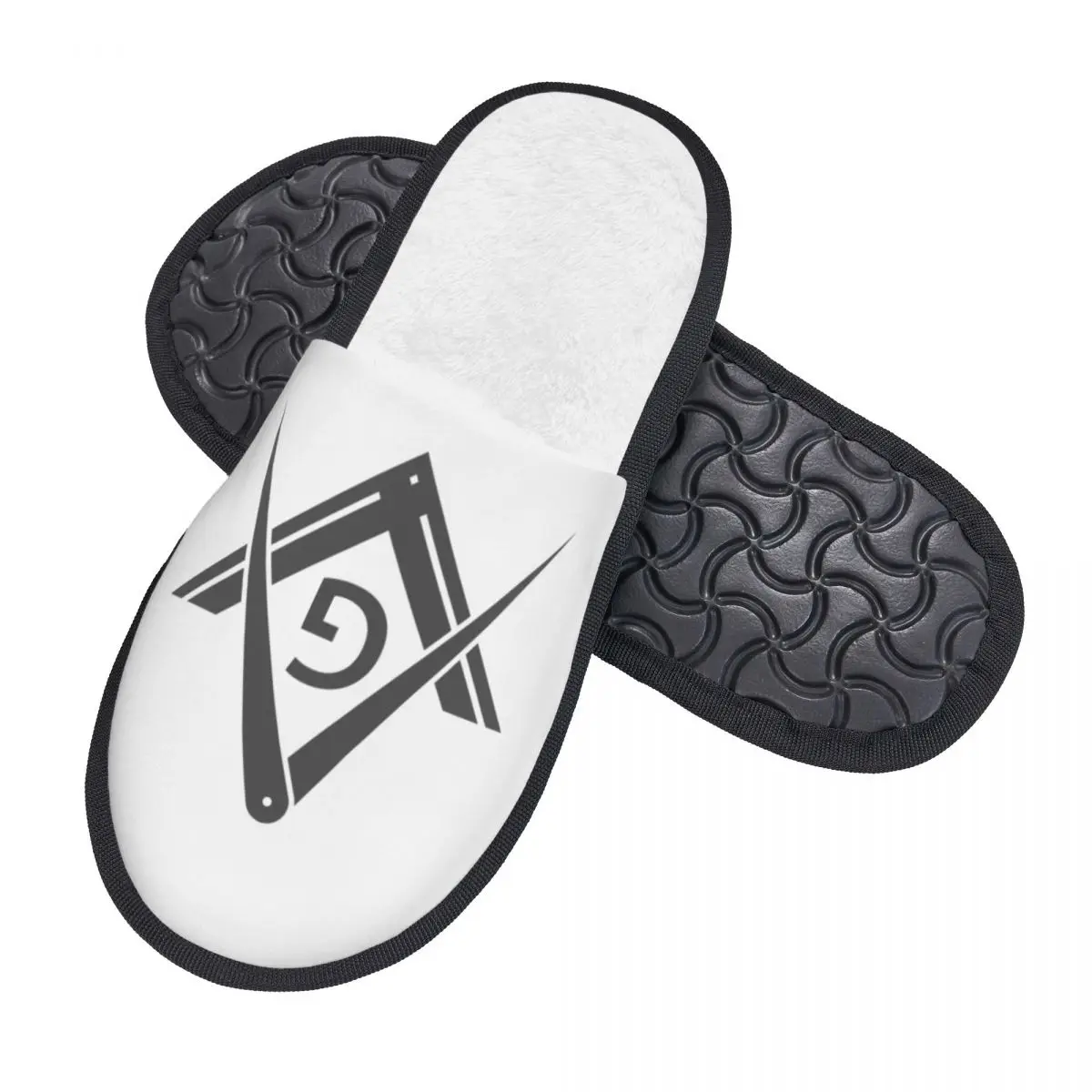 Custom Freemason Logo House Slippers Women Soft Memory Foam Masonic Mason Freemasonry Slip On Hotel Slipper Shoes