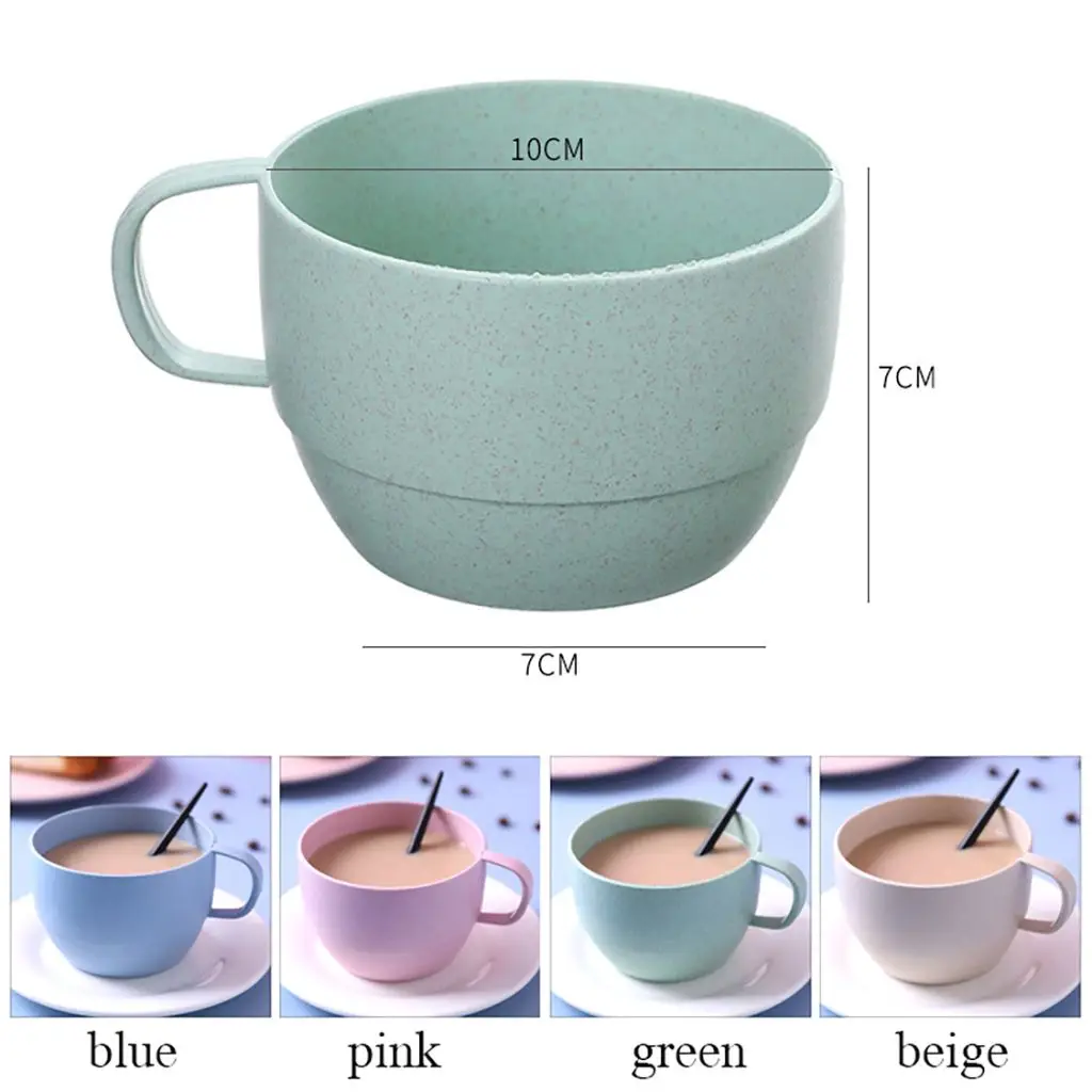 2023 Eco-friendly Wheat Milk Cup European-style Coffee Mug Wheat Straw Milk Breakfast Tea Mug Mug Simple Drinking Cup