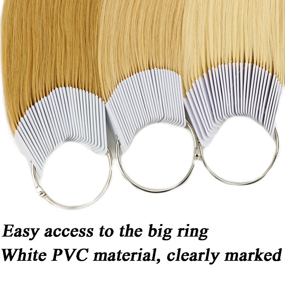 100% Virgin Human Hair Color Rings 30Pcs/Set Testing Fashion Colors For Human Hair Extensions And Salon Hair Dyeing Sample